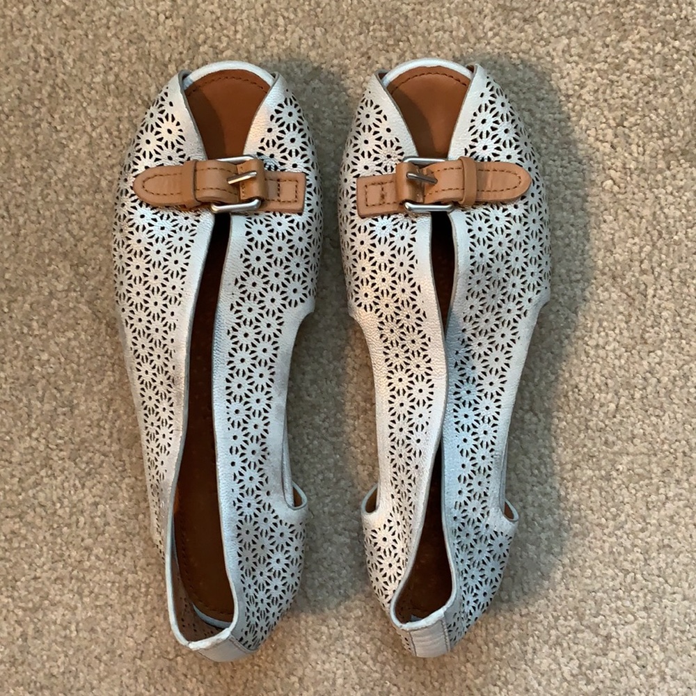 Gentle Souls Bless Word Peep Toe Flat